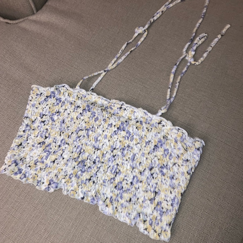 Cropped Floral Tube Top